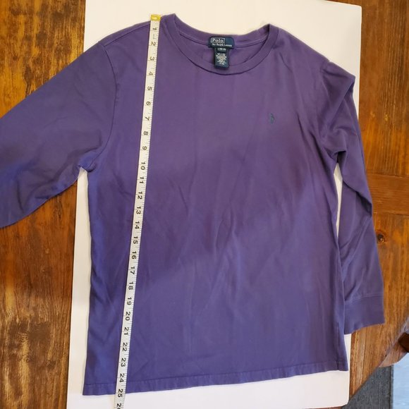 Polo by Ralph Lauren. Women's long sleeve shirt.Plum/light purple. Size L,14-16 - Picture 4 of 6